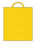 Igelitová taška 40x46 cm, žlutá, páskové držadlo a složené dno