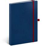 Notes Vivella Classic modrý/červený, tečkovaný, 15 × 21 cm