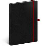 Notes Vivella Classic černý/červený, tečkovaný, 15 × 21 cm