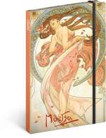 Notes Alfons Mucha – Tanec, nelinkovaný, 13 × 21 cm