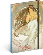 Notes Alfons Mucha – Hudba, nelinkovaný, 13 × 21 cm